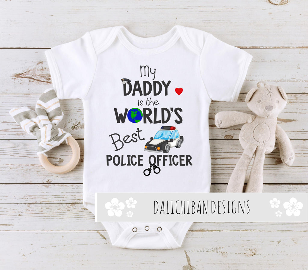 Daiichiban Designs Daddy Police Officer Law Enforcement Onepiece Baby boy Clothes