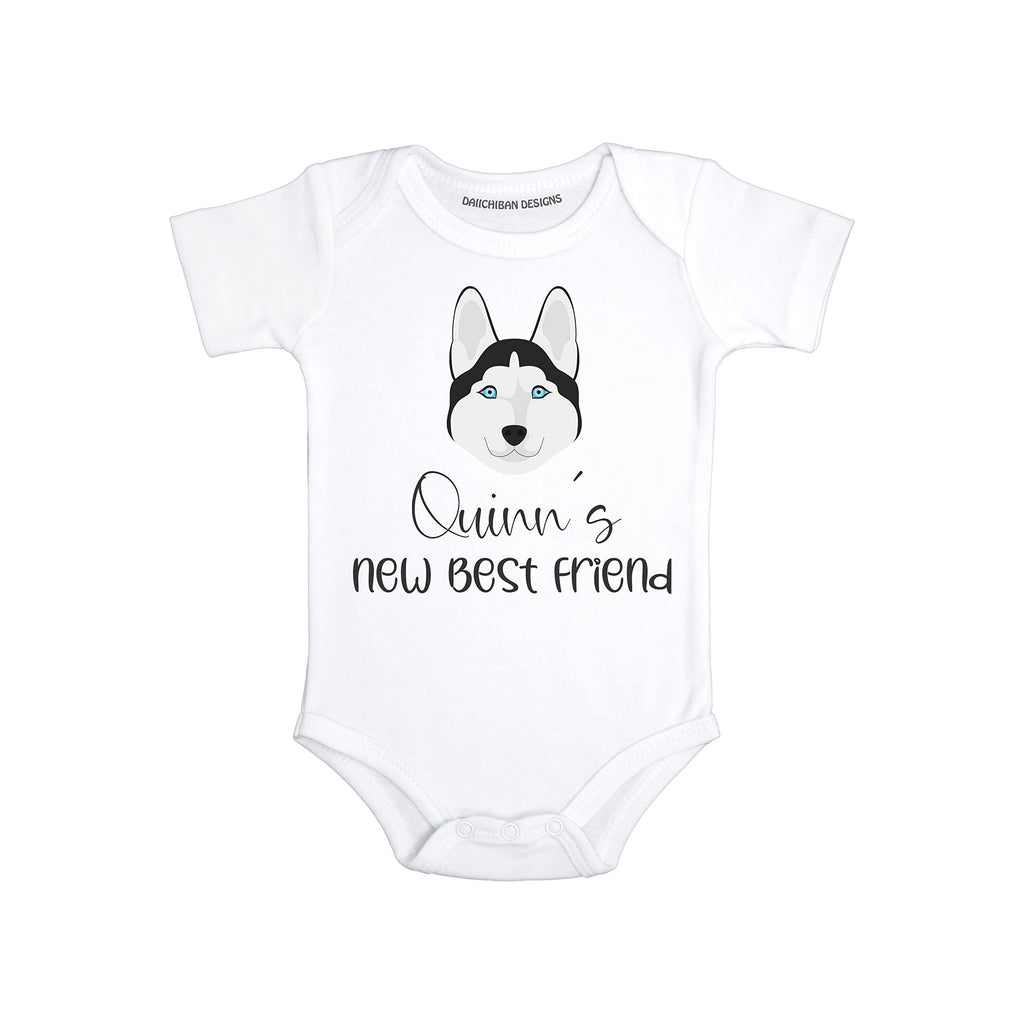 Personalized Dog baby bodysuit Husky baby clothes