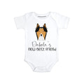 Personalized Dog baby bodysuit Collie baby clothes