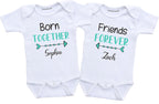Daiichiban Designs Personalized Twin baby gifts Born together Friends forever twins