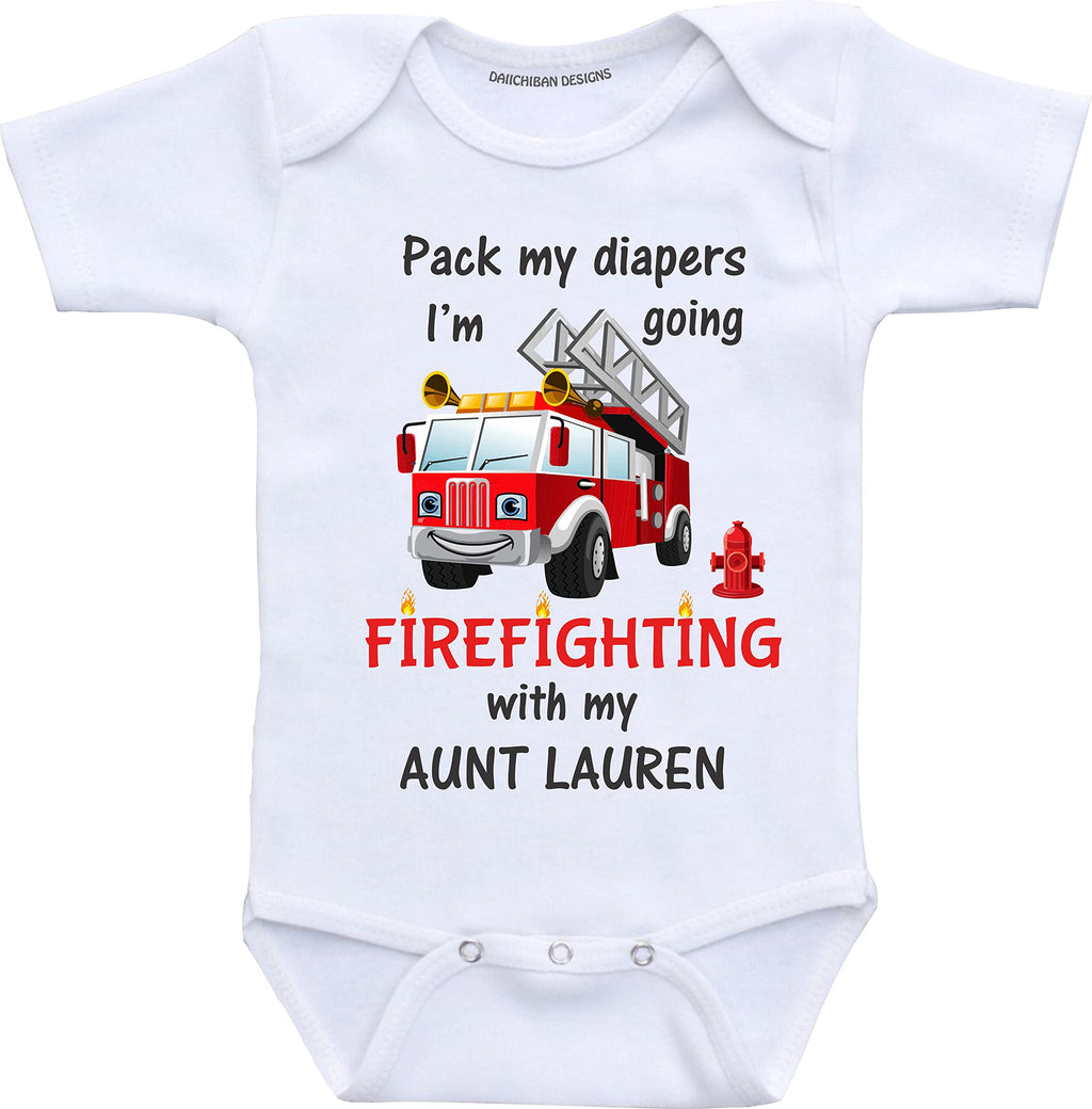 My Aunt is a Firefighter baby clothes Personalized Auntie firefighter baby gifts
