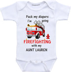 My Aunt is a Firefighter baby clothes Personalized Auntie firefighter baby gifts