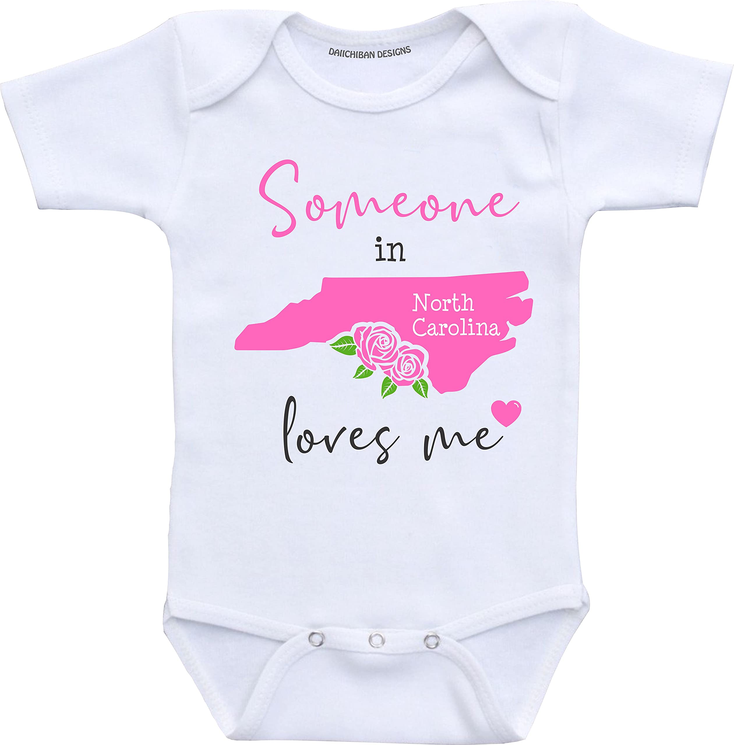 Daiichiban Designs Someone in North Carolina loves me Custom baby gifts