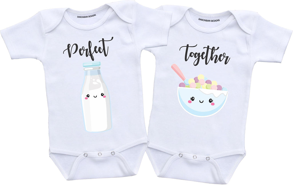 Funny Twins outfit boy and girl baby matching Perfect Together