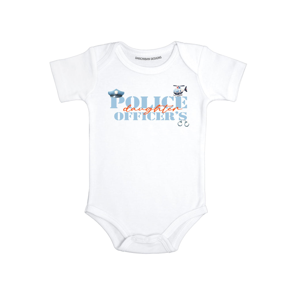 Daiichiban Designs Police Officer’s Son Baby Bodysuit – Police Baby Outfit – Infant One Piece