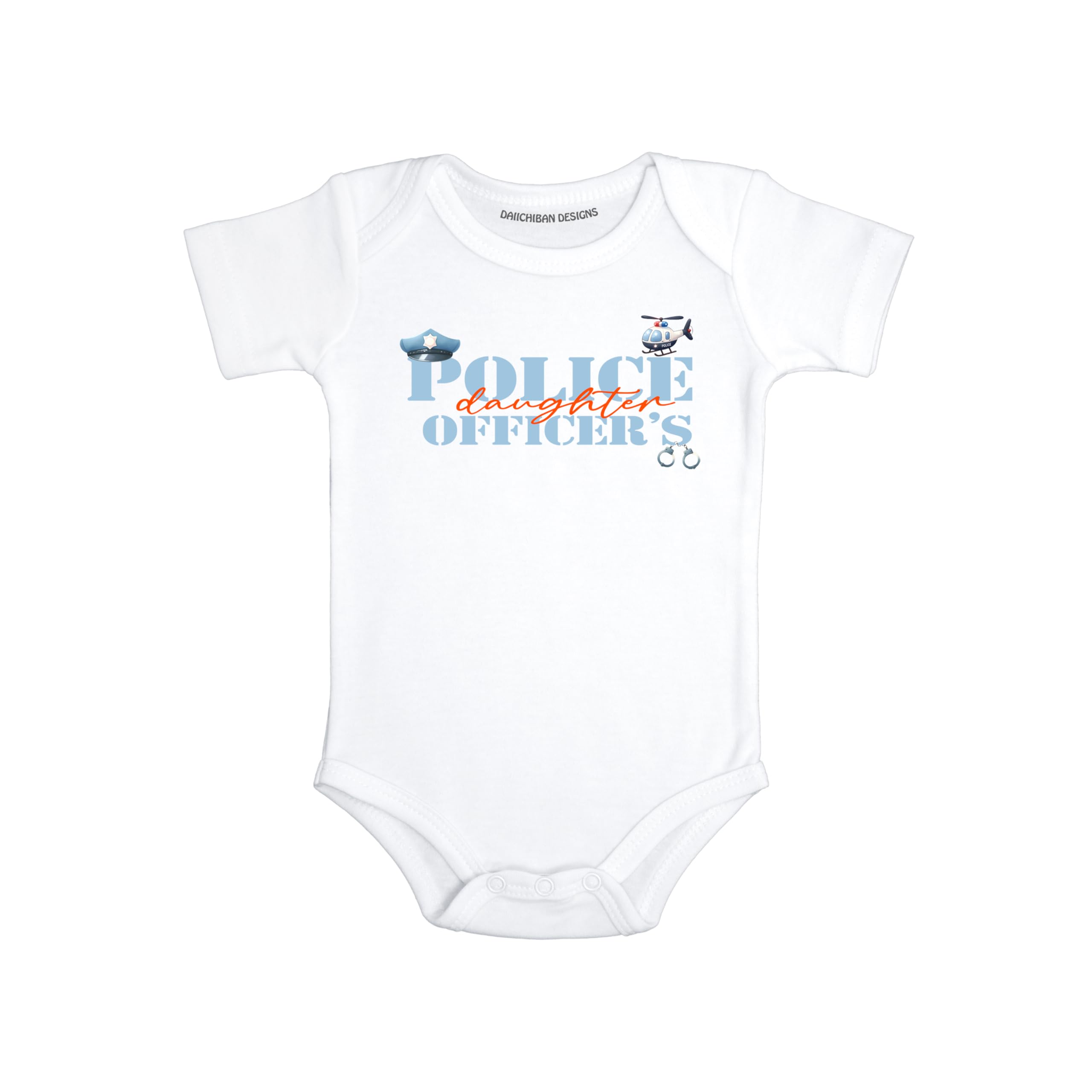 Daiichiban Designs Police Officer’s Son Baby Bodysuit – Police Baby Outfit – Infant One Piece