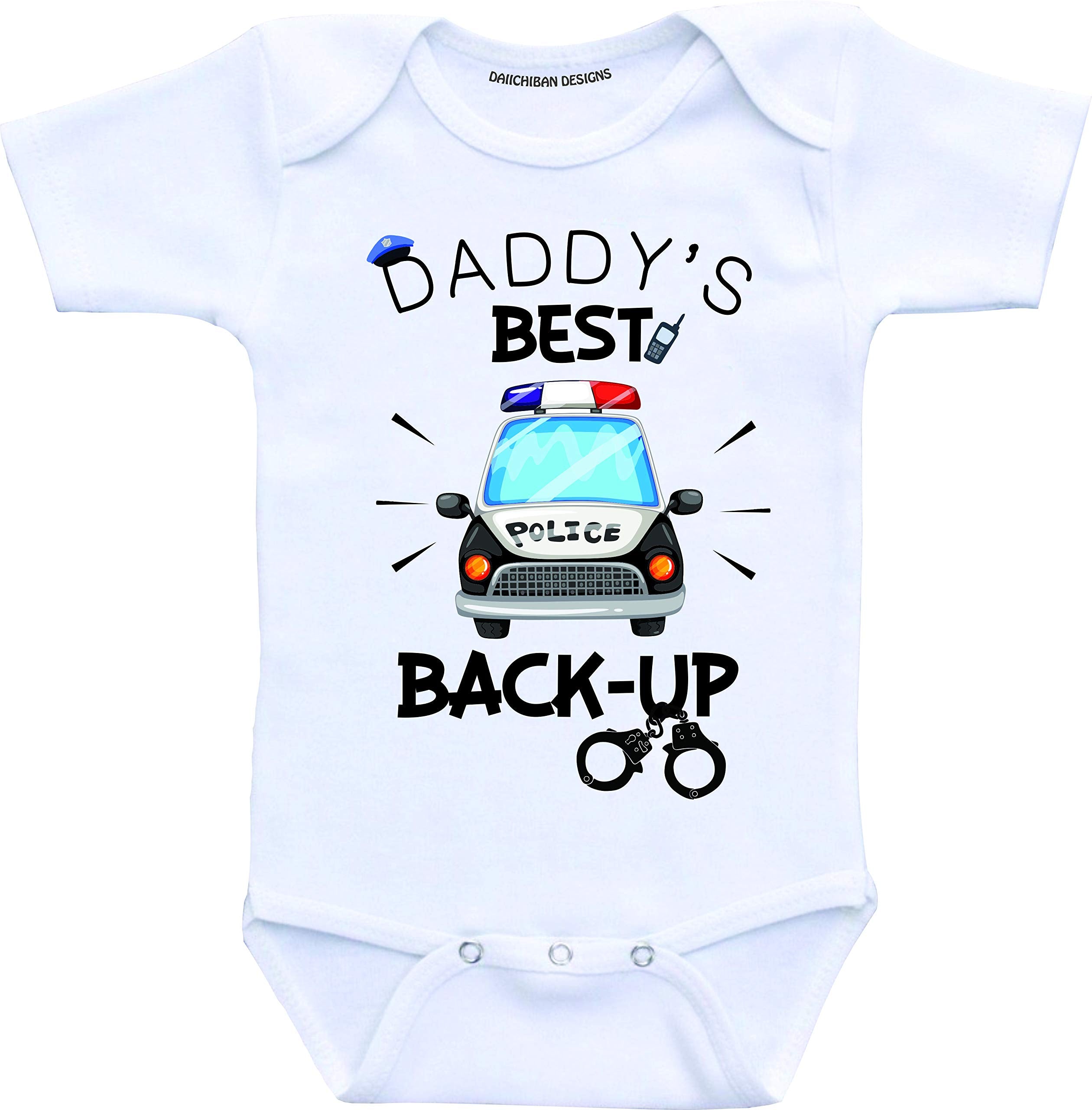 Daiichiban Designs Police Officer Law Enforcement Daddy Best Back up Infant Creeper