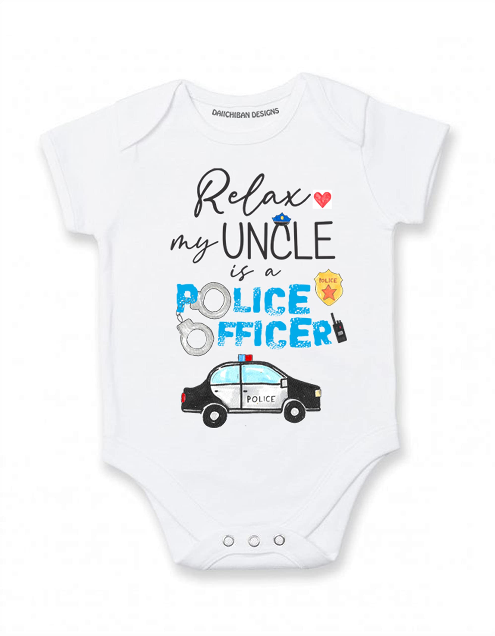Relax my uncle is a police officer baby gifts police uncle baby clothes