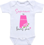 Daiichiban Designs Someone in Indiana loves me baby clothes infant creeper State customized gifts for babies