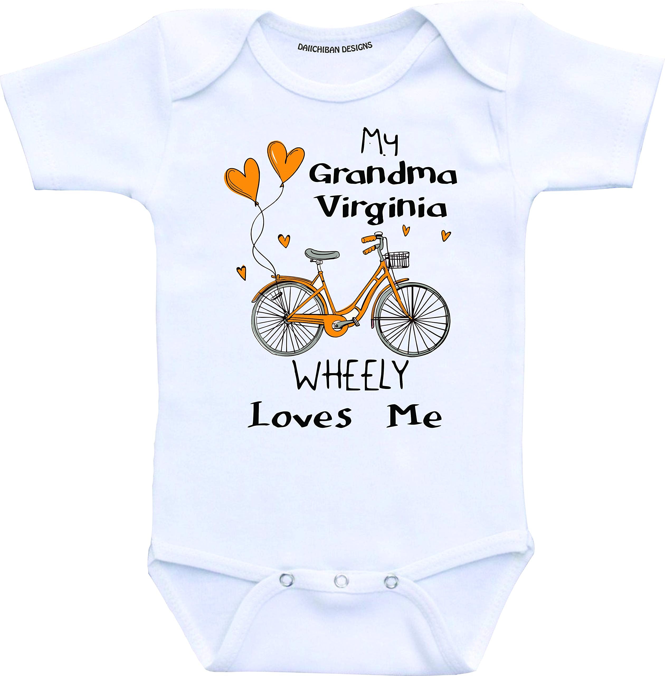 Daiichiban Designs Personalized Grandma baby clothes granddaughter grandson gifts
