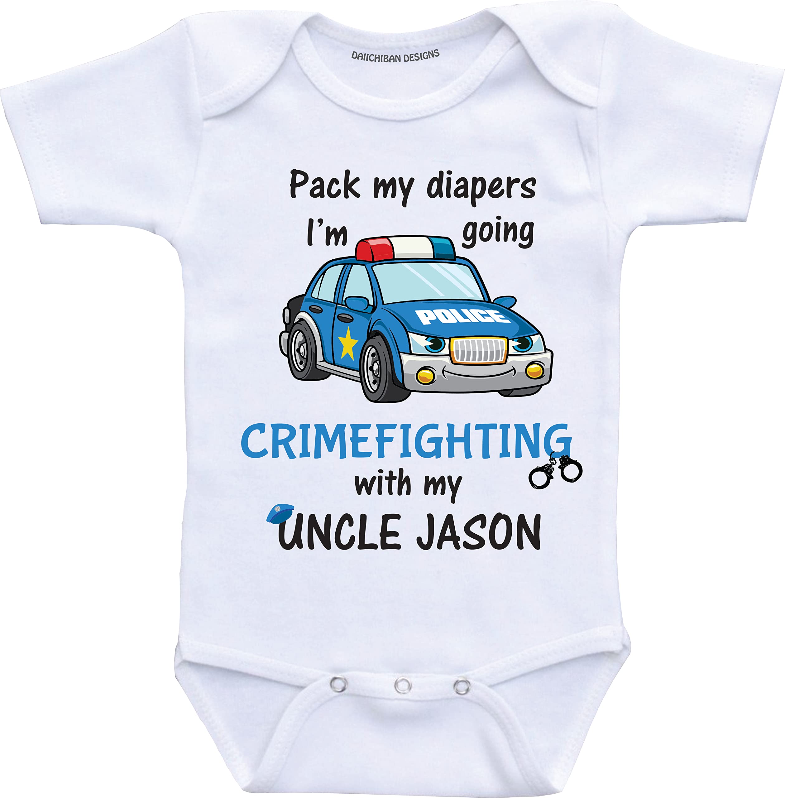 Police Uncle baby gifts My Uncle is a police officer with personalized name baby clothes