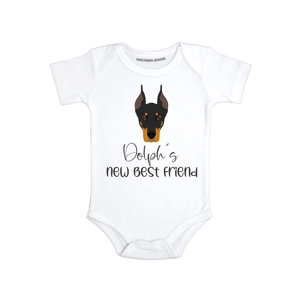 Personalized Dog baby clothes Dobermann baby gifts