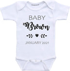 Daiichiban Designs Custom Pregnancy announcement baby reveal ideas infant bodysuit