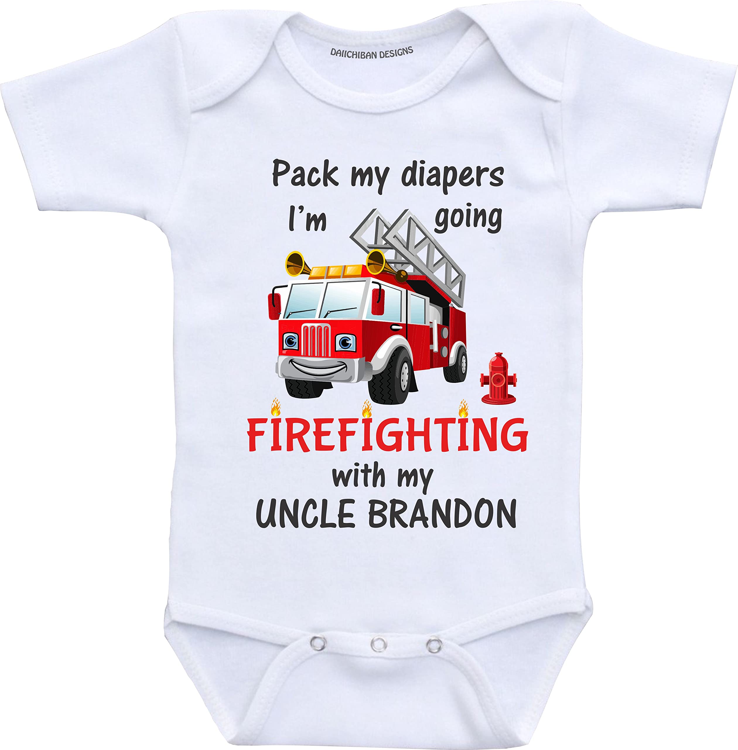 Firefighter Uncle baby clothes Personalized baby gifts from Uncle is a firefighter