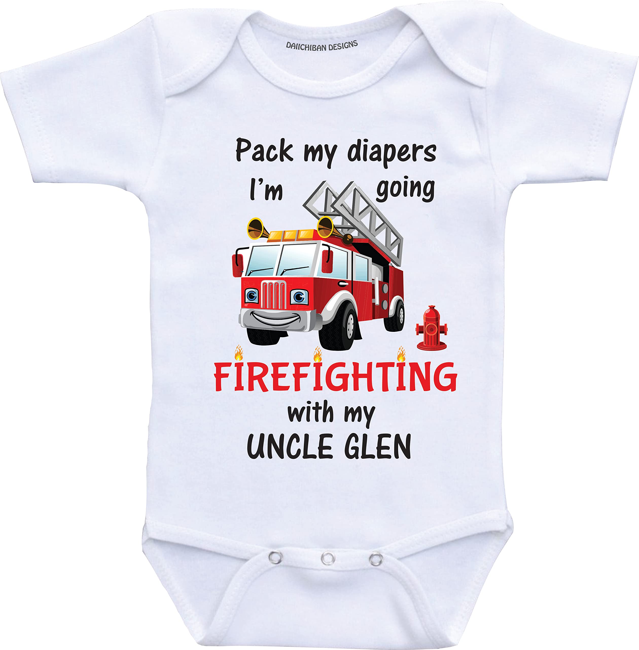 Firefighter Uncle baby clothes Personalized baby gifts from Uncle is a firefighter