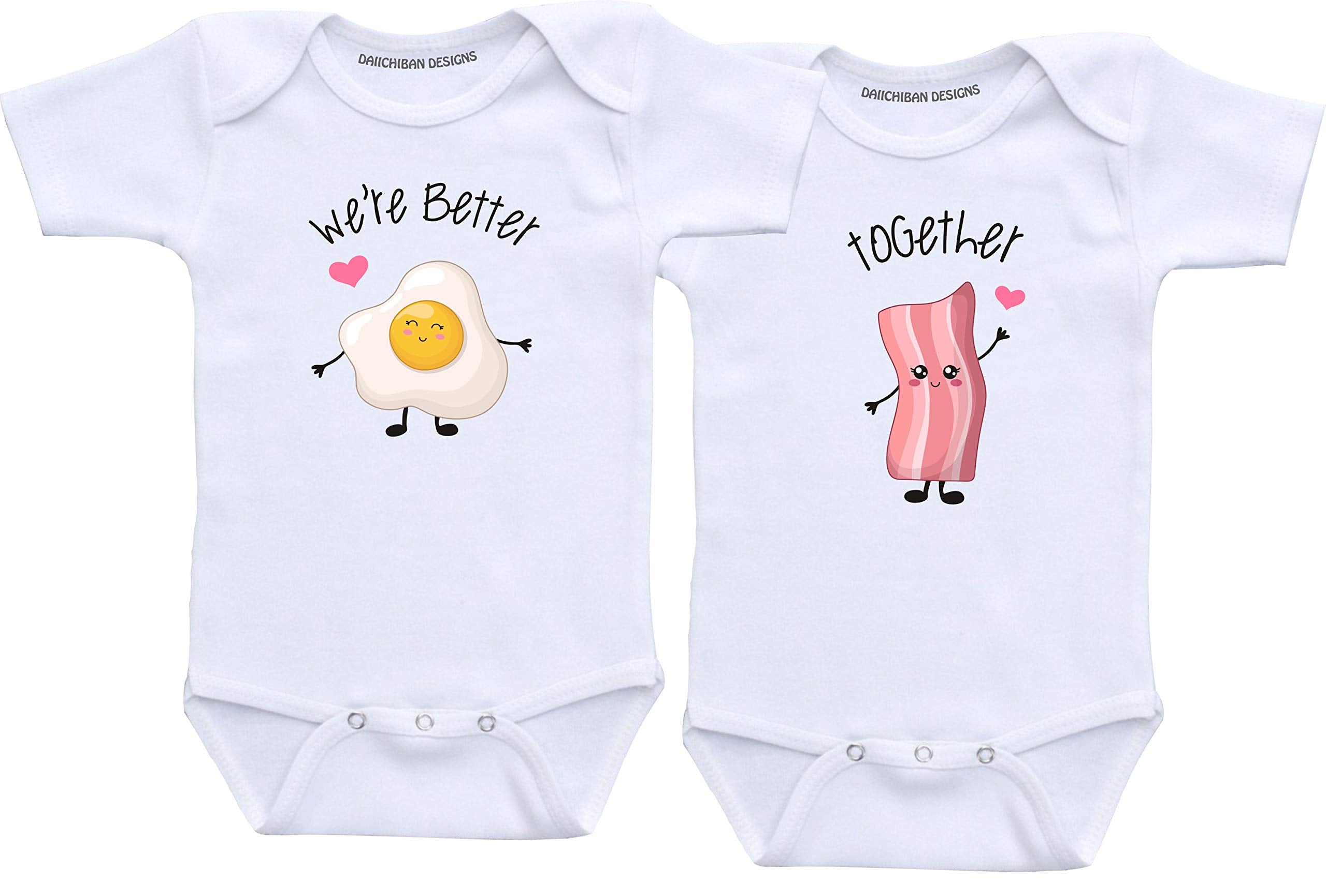 Daiichiban Designs We're better together Twin baby clothes boy and girl