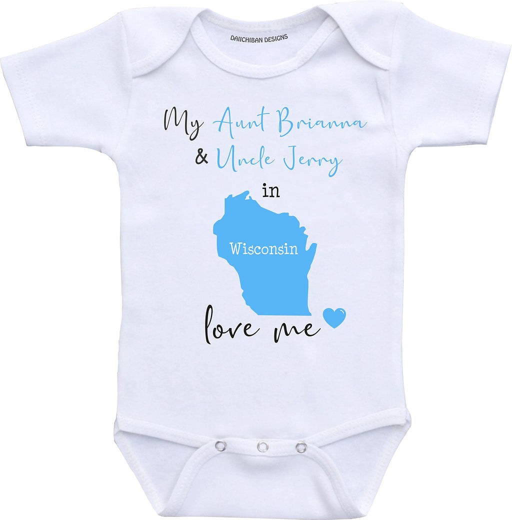 Daiichiban Designs Aunt and Uncle baby gifts Customizable Montana baby clothes