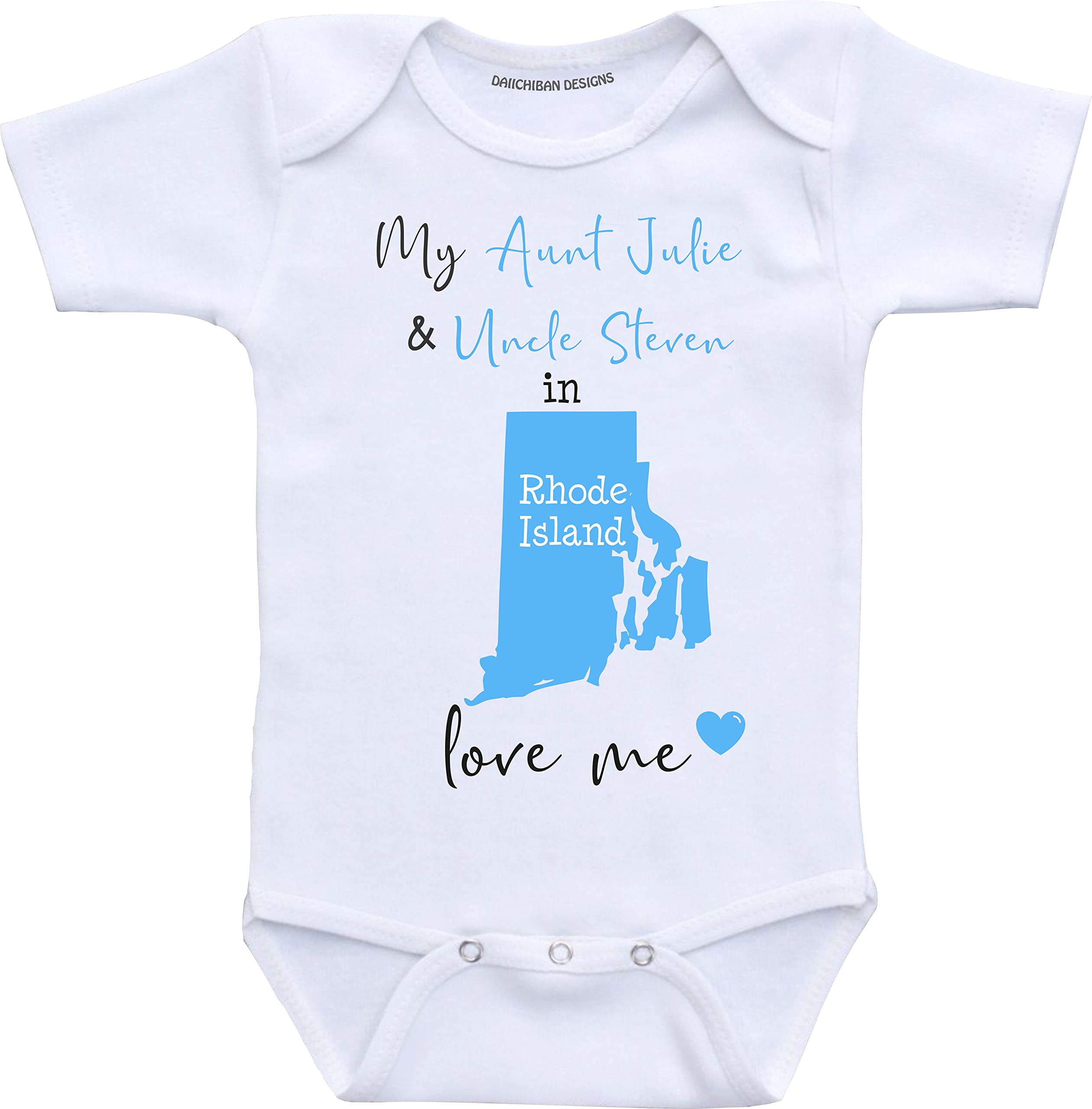 Daiichiban Designs Custom Aunt and Uncle baby gifts Rhode Island baby clothes