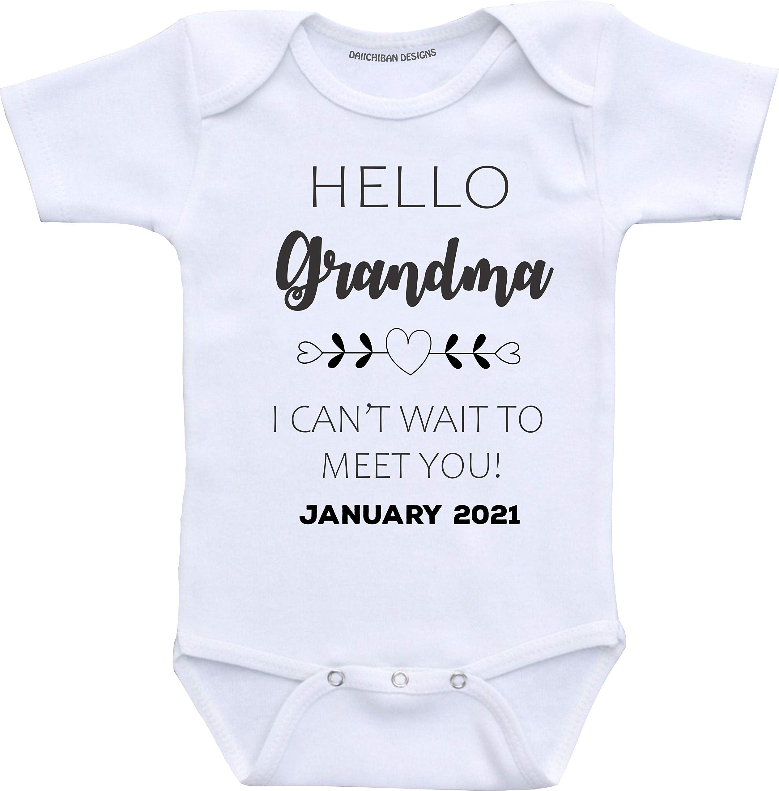 Custom Baby Announcement Grandma Pregnancy Reveal Shirts Infant Bodysuit