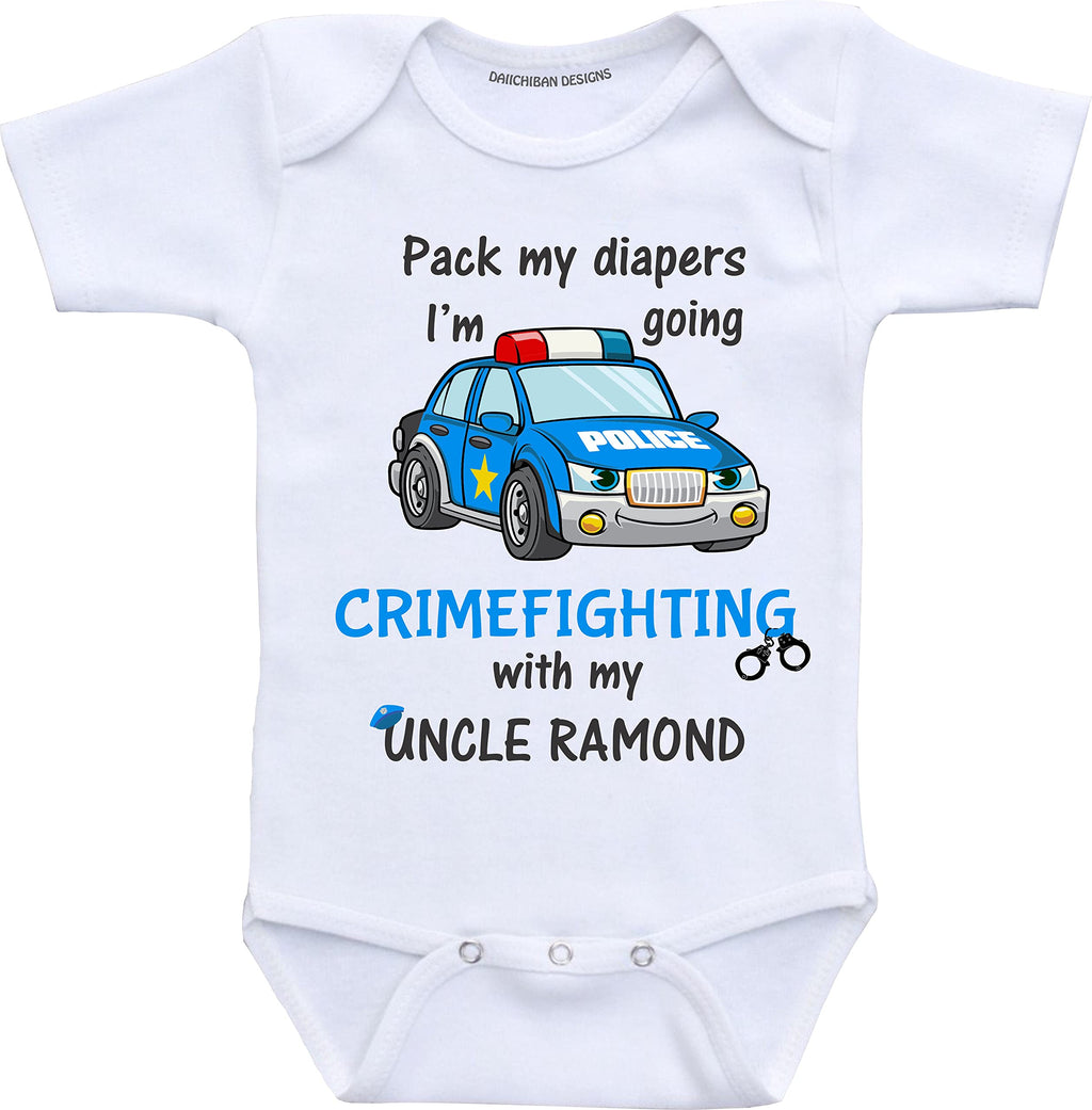 Police Uncle baby gifts My Uncle is a police officer with personalized name baby clothes