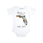 Daiichiban Designs Personalized Baby Bodysuit – “Made in Florida with Love” with Custom State Option