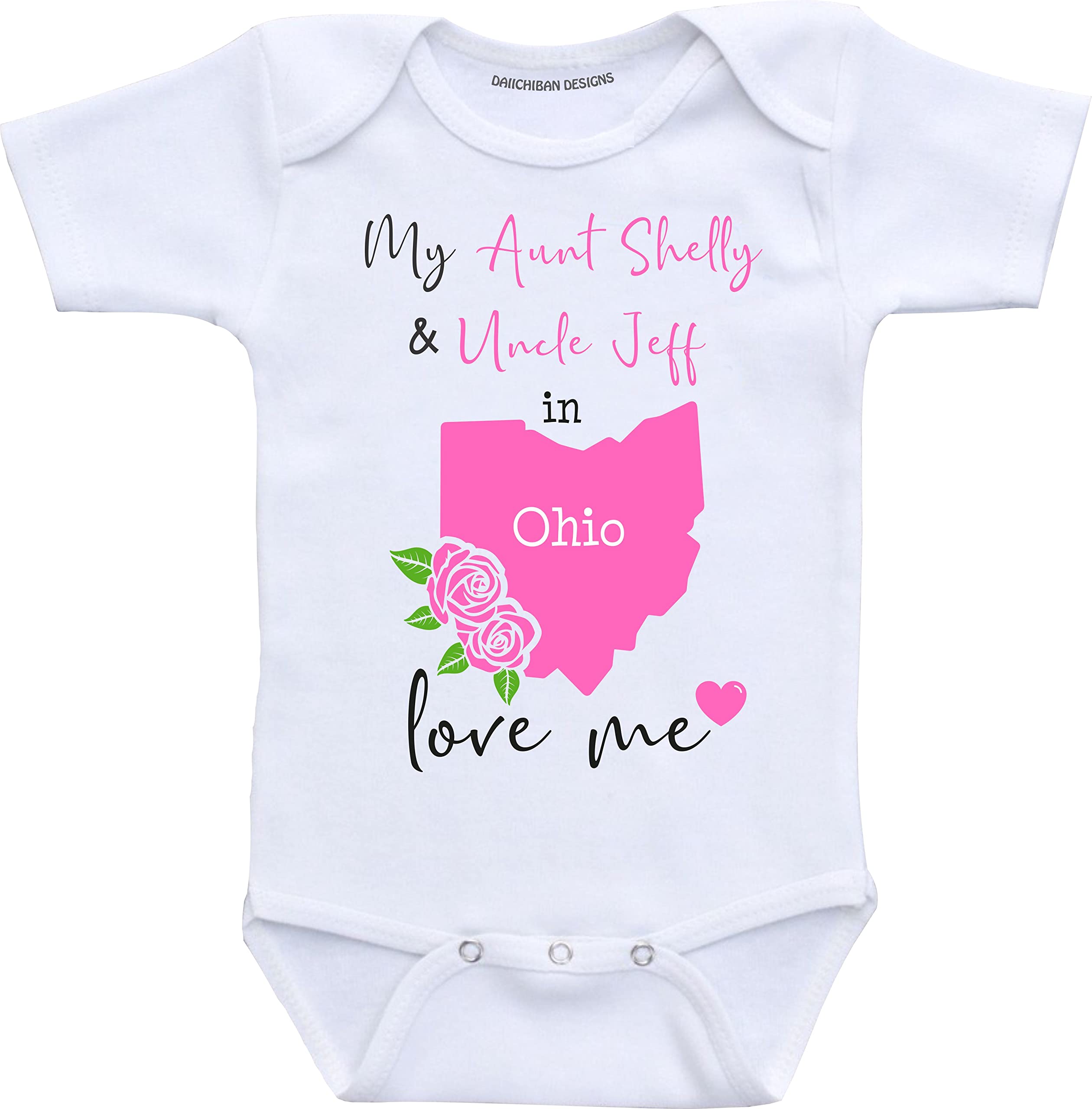 Daiichiban Designs Custom Aunt and Uncle baby gifts North Carolina baby clothes