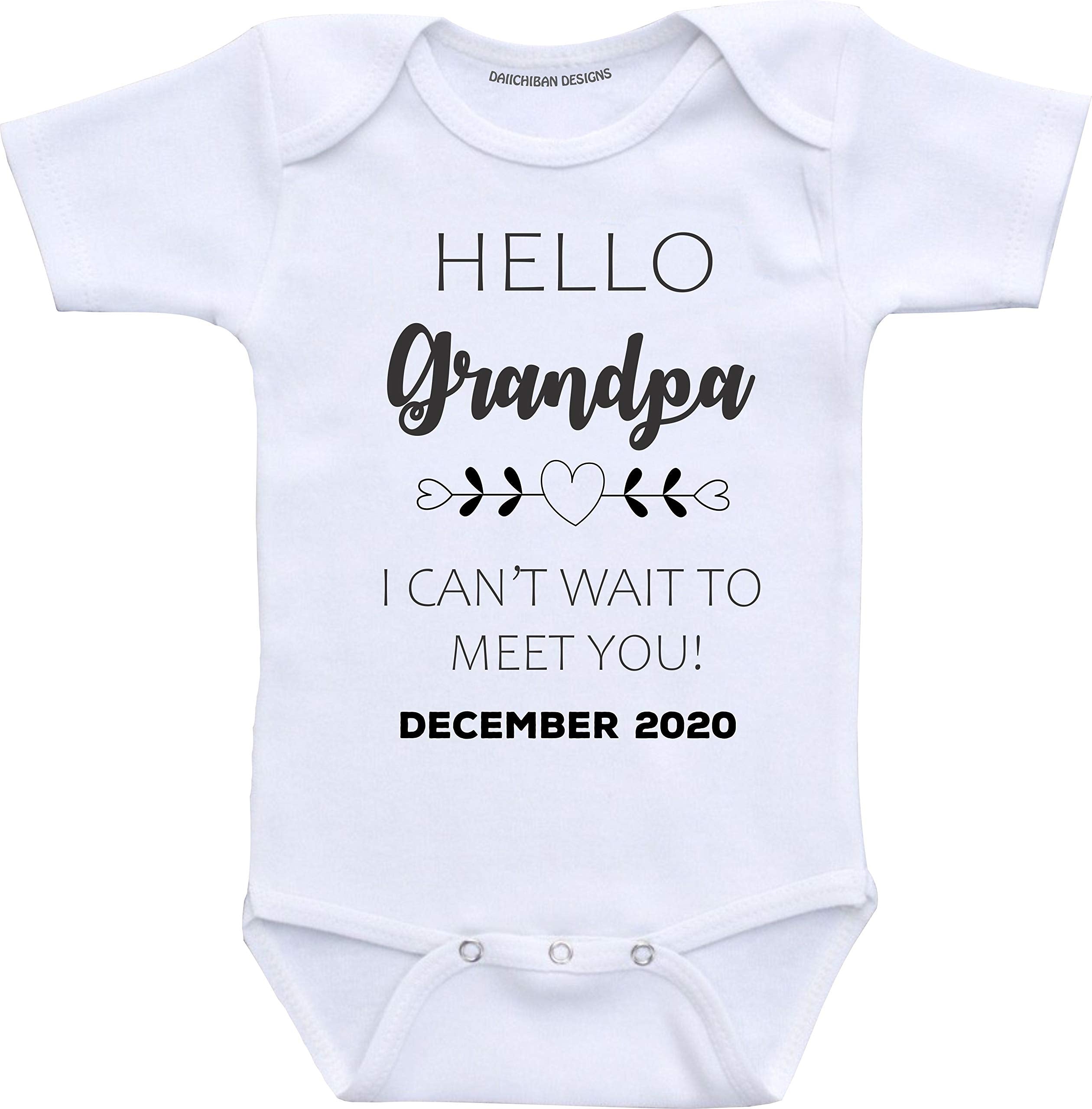 Daiichiban Designs Custom pregnancy reveal Grandpa baby announcement gifts infant bodysuit