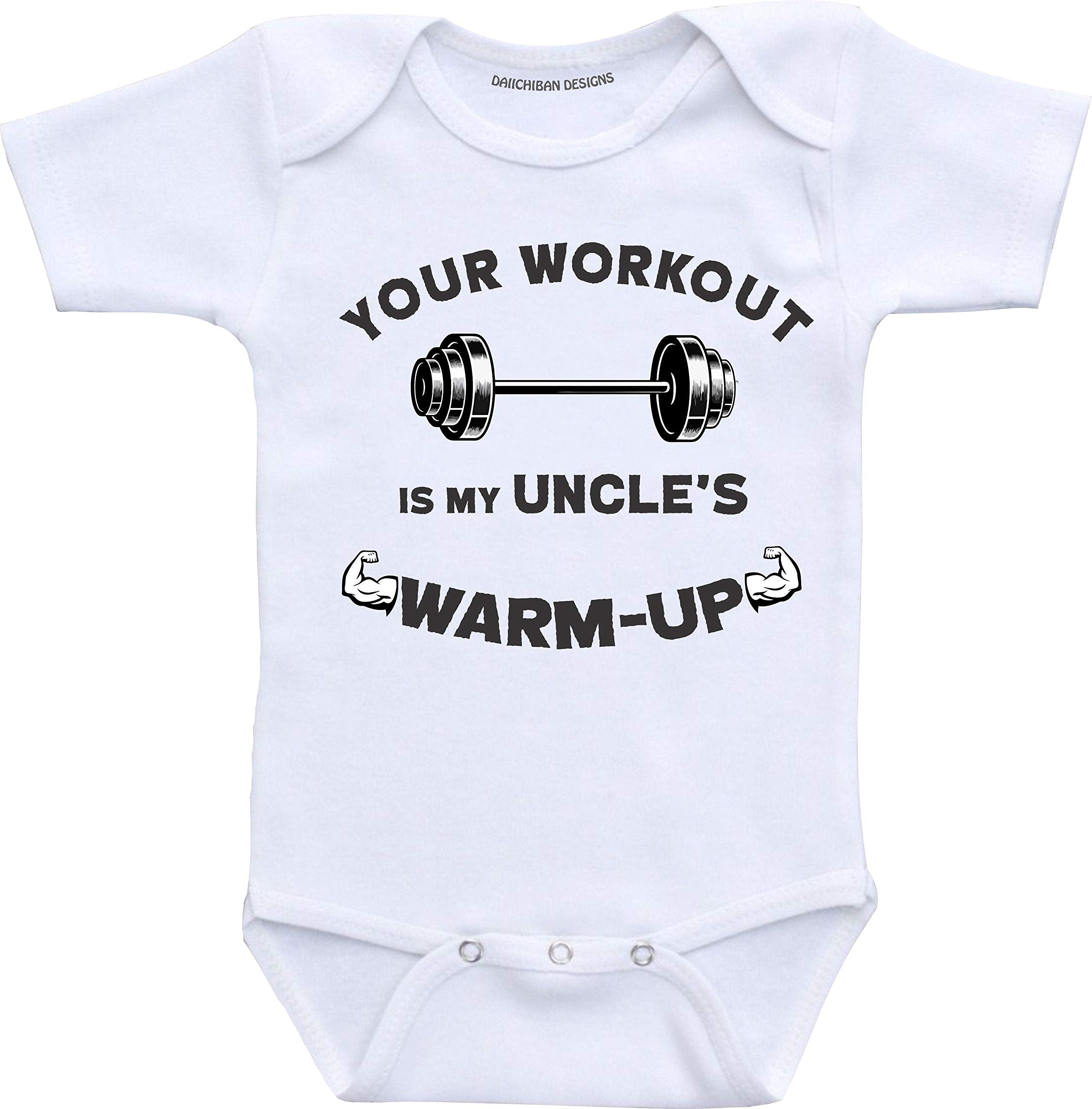 Funny Uncle Baby Clothes Work Out Baby Outfit Infant Baby Bodysuit