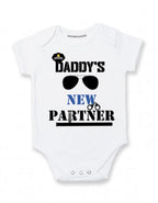 Daiichiban Designs Baby boy Police Outfit – “Daddy’s New Partner” – Police Officer Dad baby clothes