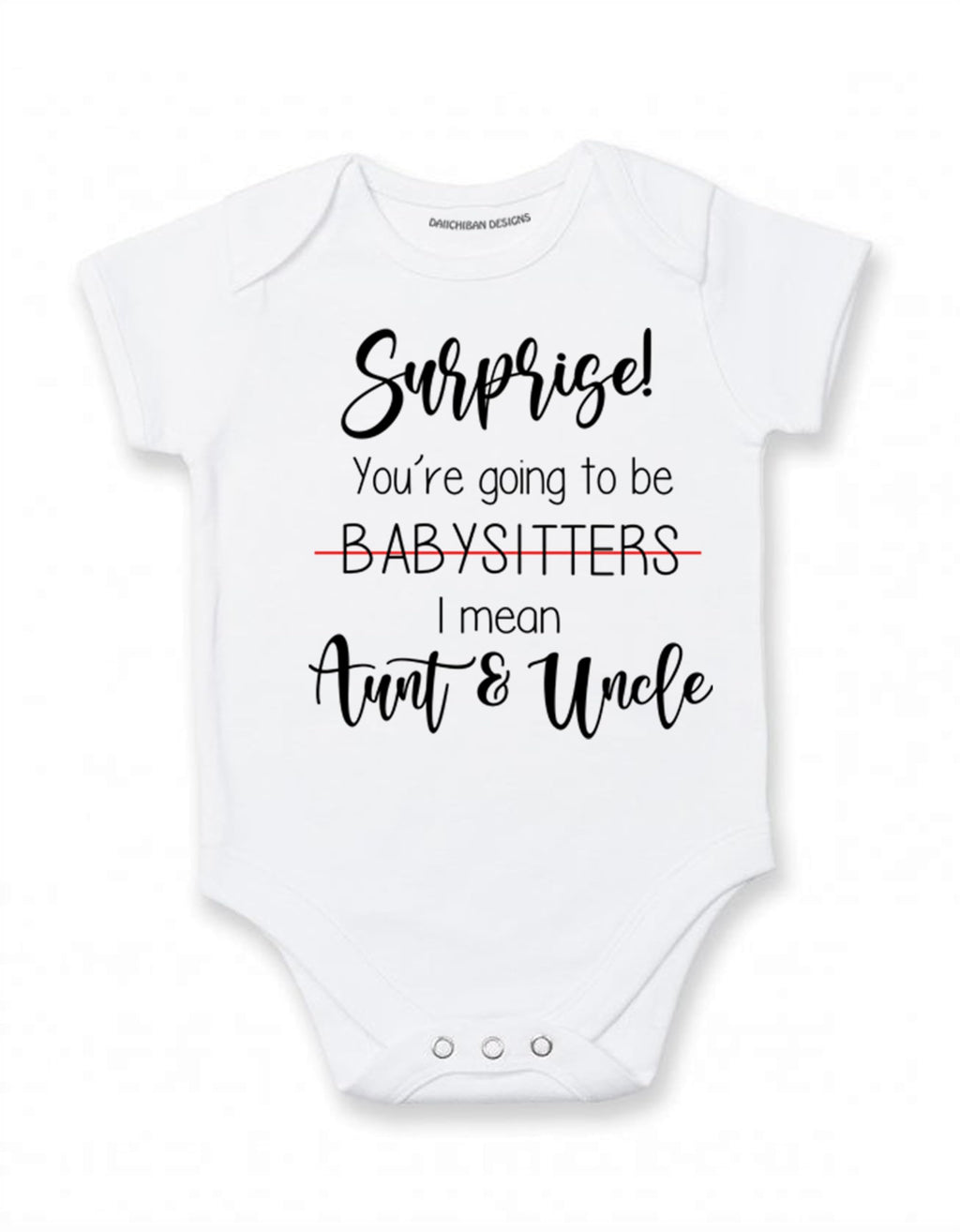 Daiichiban Designs Pregnancy surprise for Aunt and Uncle Funny baby announcement ideas