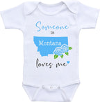 Daiichiban Designs Someone in Montana loves me baby gifts Customizable