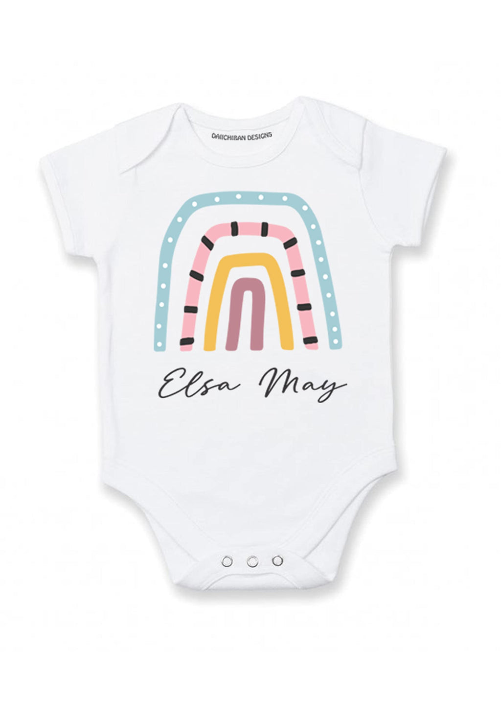 Personalized baby girl outfits with name Rainbow baby bodysuits