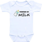DAIICHIBANdesigns Baby Powered by Milk Funny Baby Clothes Gifts