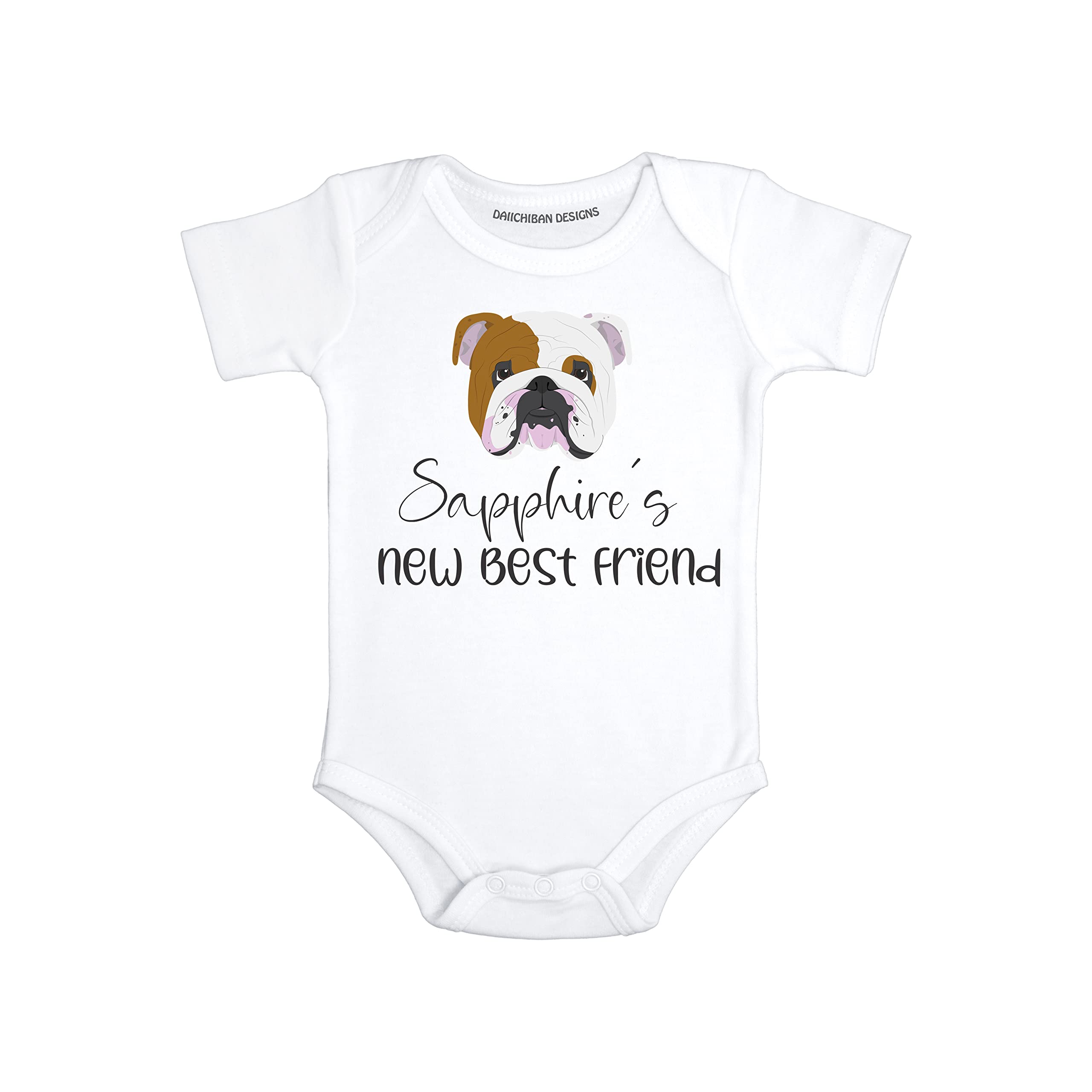 Personalized Dog baby gifts English Bulldog baby clothes