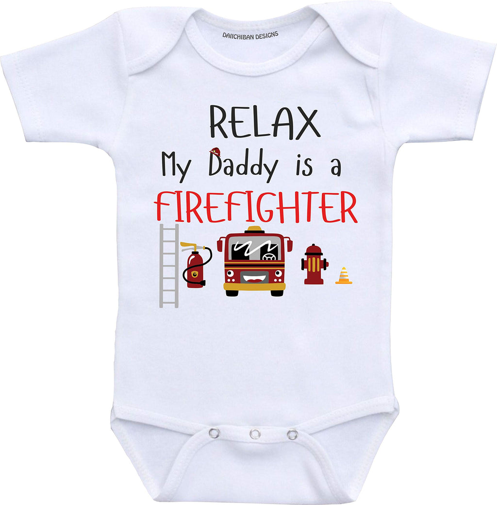Daiichiban Designs My daddy is a fireman baby clothes baby firefighter outfit