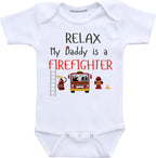 Daiichiban Designs My daddy is a fireman baby clothes baby firefighter outfit