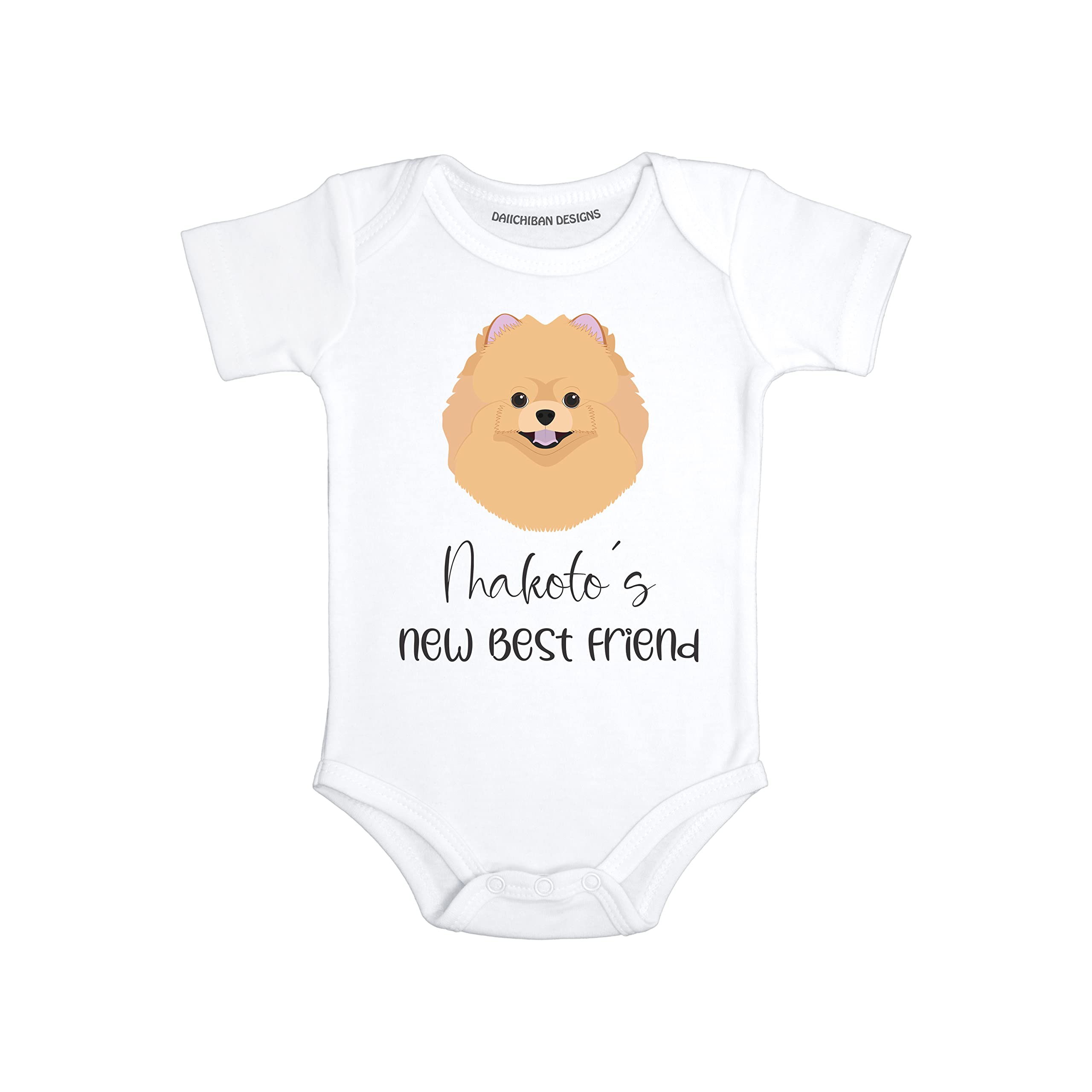 Custom Dog baby bodysuit Personalized Pomeranian baby clothes