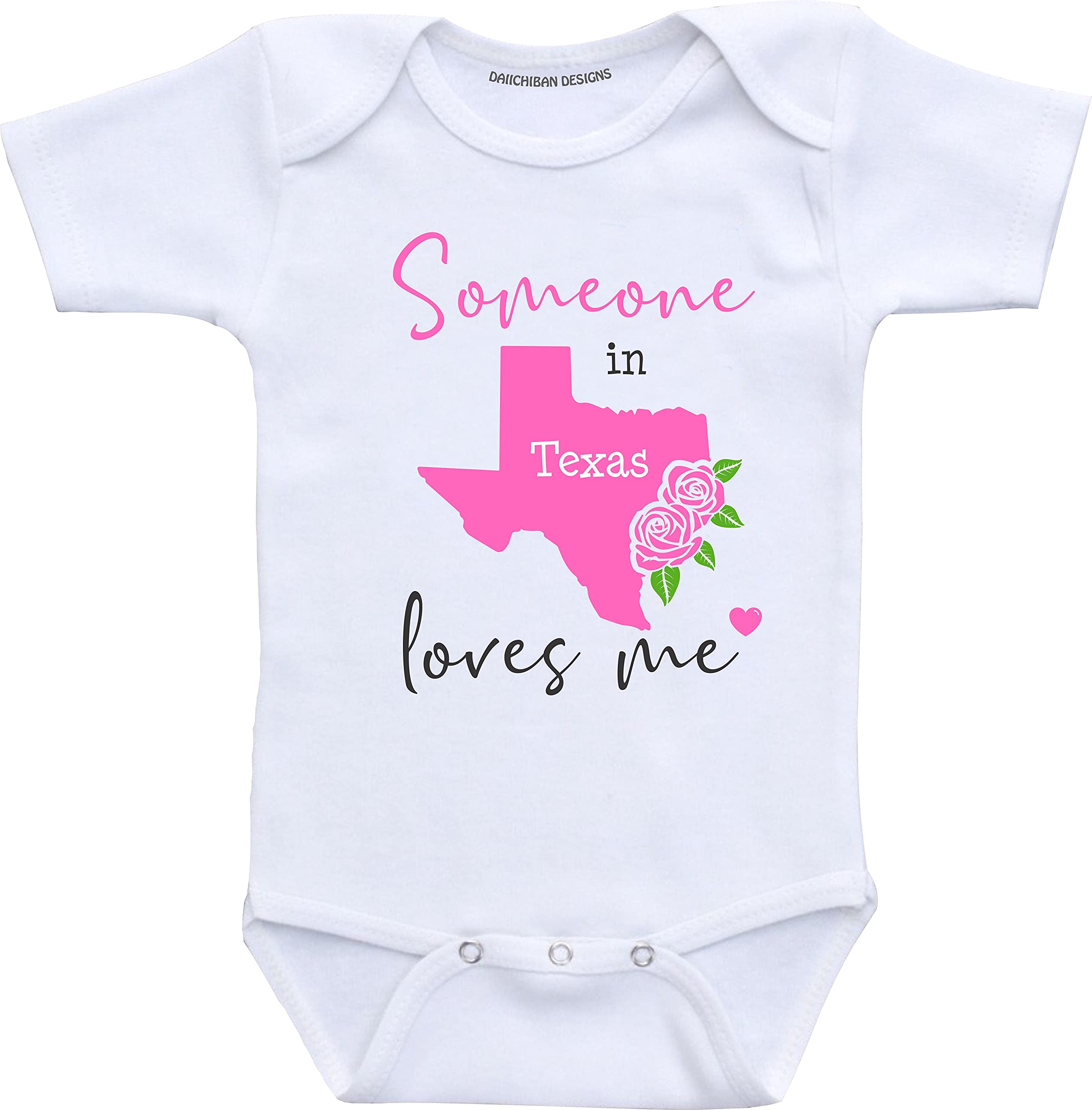 Daiichiban Designs Someone in Texas loves me baby gifts customizable