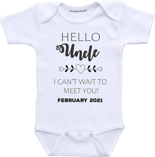 Custom Pregnancy Announcement Uncle Reveal Gift Infant Bodysuit