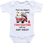 My Aunt is a Firefighter baby clothes Personalized Auntie firefighter baby gifts